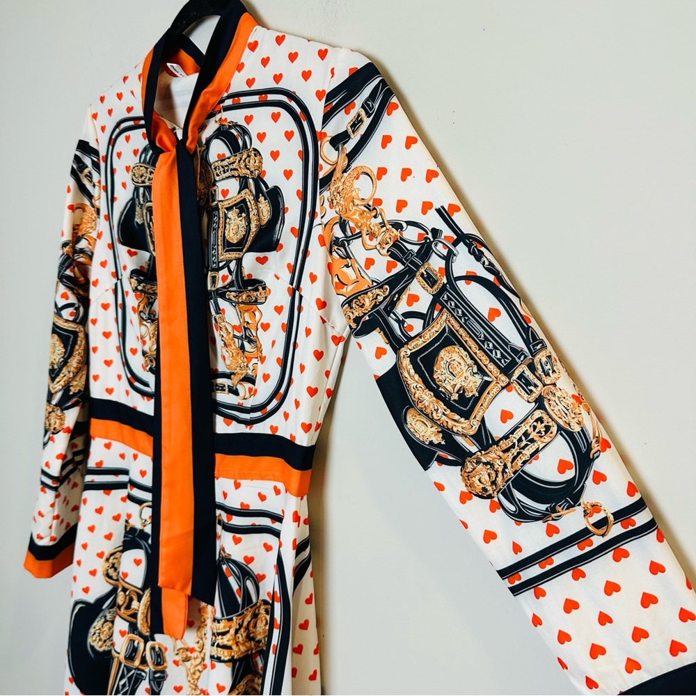 Multicolored Poker Card Long Sleeves‎ Dress Womens Size M Runs Size XS.C72 - Picture 5 of 16